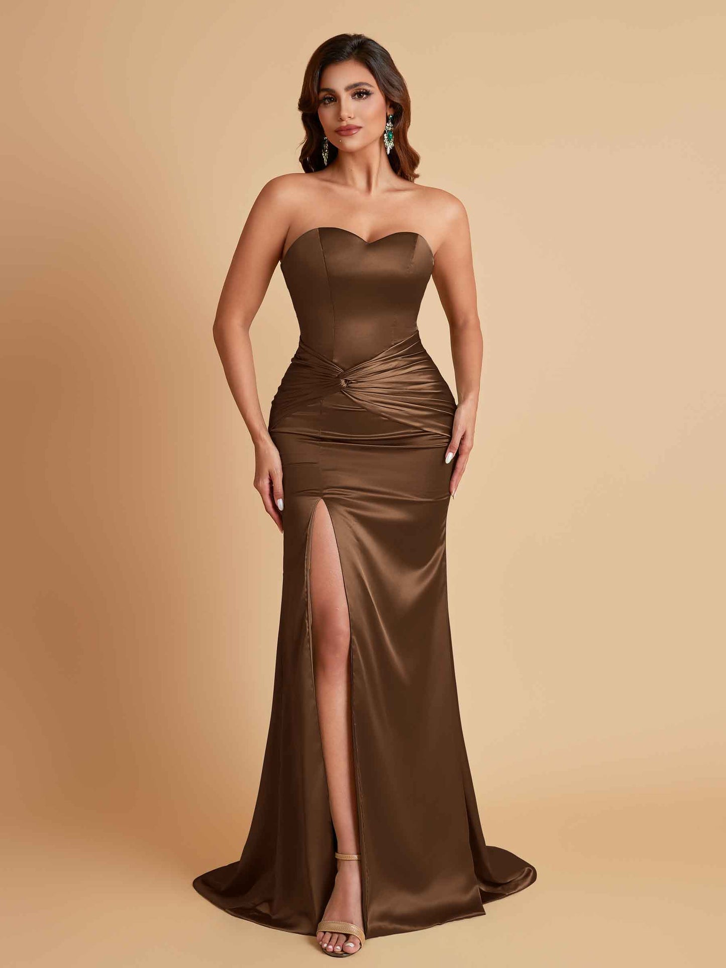 Sexy Soft Satin Mermaid Sweetheart Floor-Length Mermaid Bridesmaid Dresses