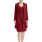 2PCS Knee Length Chiffon Mother of the Brides Dresses Short V-Neck