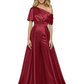 One Shoulder Mother of Bride jumpsuits Formal Gowns Floor Length Detachable Train