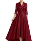 Elegant Mother of Bride Dress Evening Gowns Trending Styles with Lapel Collar 3/4 Sleeves