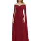 Elegant Mother of the Groom Gown Floral Lace Embroidered Formal Dress with Cape