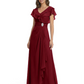 Elegant Mother of the Groom Dress Cascading Ruffle Chiffon Formal Gown Rhinestone