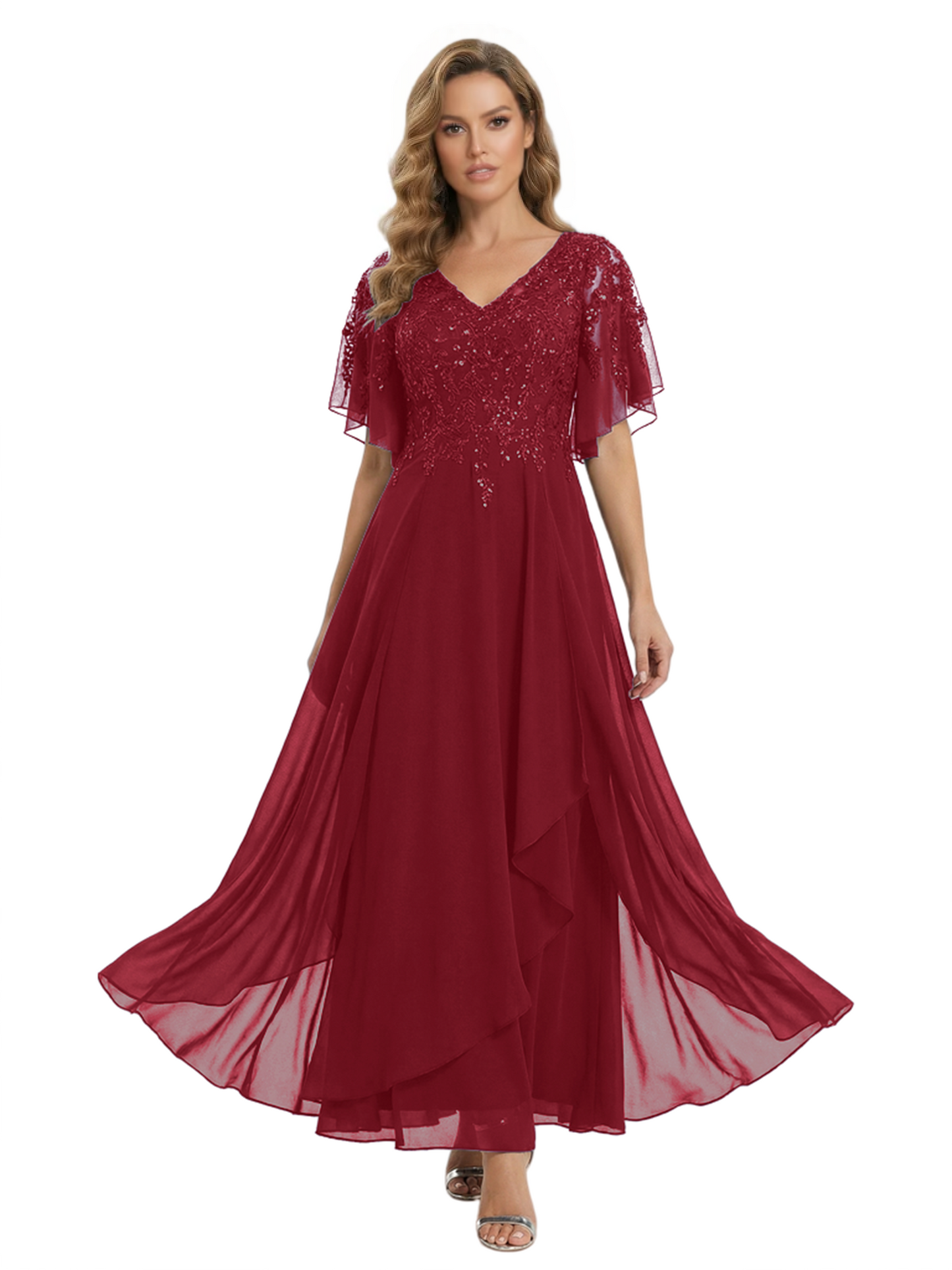 Bling Sequin Chiffon Mother of the Brides Dresses Wedding Party Gowns For Mom