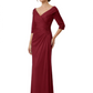 Elegant 3/4 Sleeve Mother of the Brides Dresses Mom Outfits Wedding Satin