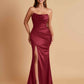 Sexy Soft Satin Mermaid Side Slit Floor-Length Mermaid Bridesmaid Dresses