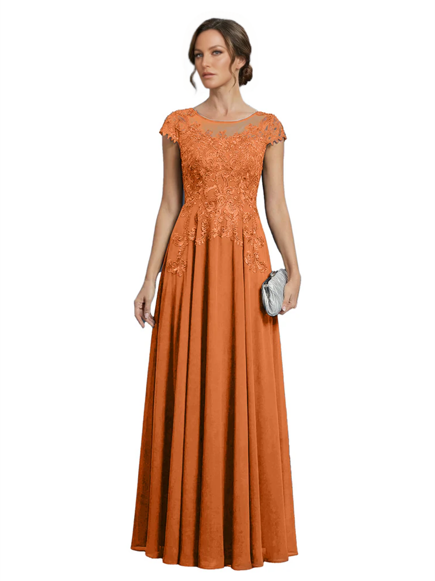 Chic Long A-Line Chiffon Mother of the Brides Dresses Sequin Mom Outfits For Wedding