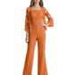 Mother of the Bride Jumpsuit with Lace Jacket 3/4 Sleeve Formal Pant Suit