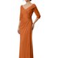 Elegant 3/4 Sleeve Mother of the Brides Dresses Mom Outfits Wedding Satin