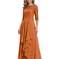 3/4 Sleeve Mother of the Bride Dress with Lace Embroidery High-Low Hem 2026
