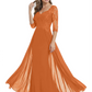 Luxury Burgundy Formal Dress Embroidered Lace Bodice Flowy Chiffon Gown 2026