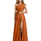 Wedding Mother of the Bride Dress One Shoulder and High Slit Formal Dresses