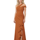 Modern Mother of Bride Dresses 2026 Asymmetric Neckline Ruffle Slit Gown