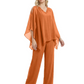 V-Neck Chiffon Mother of the Brides Dresses Plus Size Jacket Suits Wedding