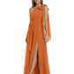 One-Shoulder Mother of the Bride Dress Chiffon Gown with Long Sash Detail