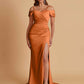 Sexy Soft Satin Mermaid Cold Shoulder Side Slit Floor-Length Bridesmaid Dresses Online