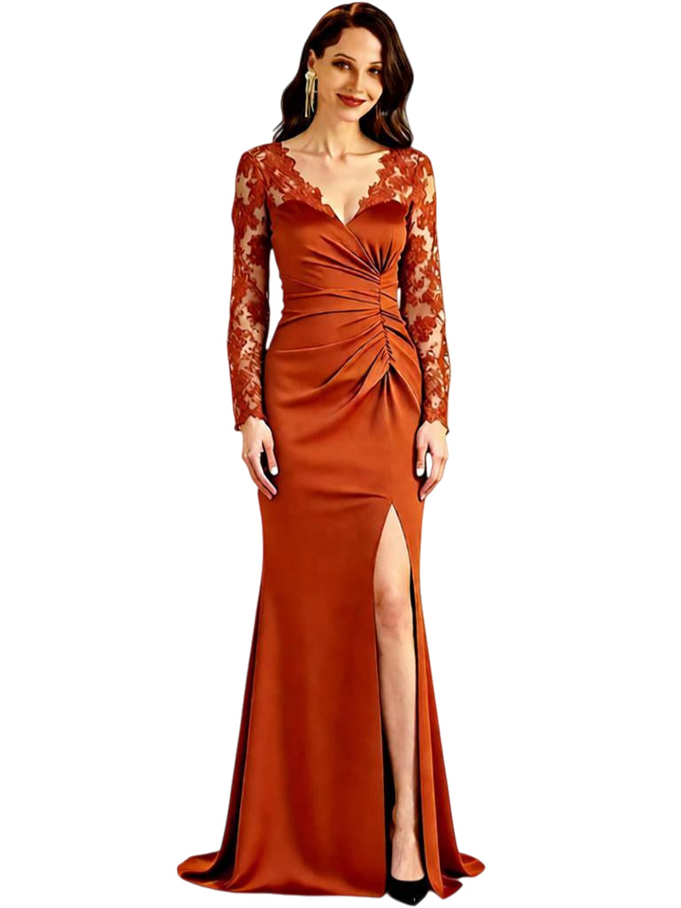 Chic V-neck Mother of The Bride Dresses Long s Formal Evening Dresses Mermaid