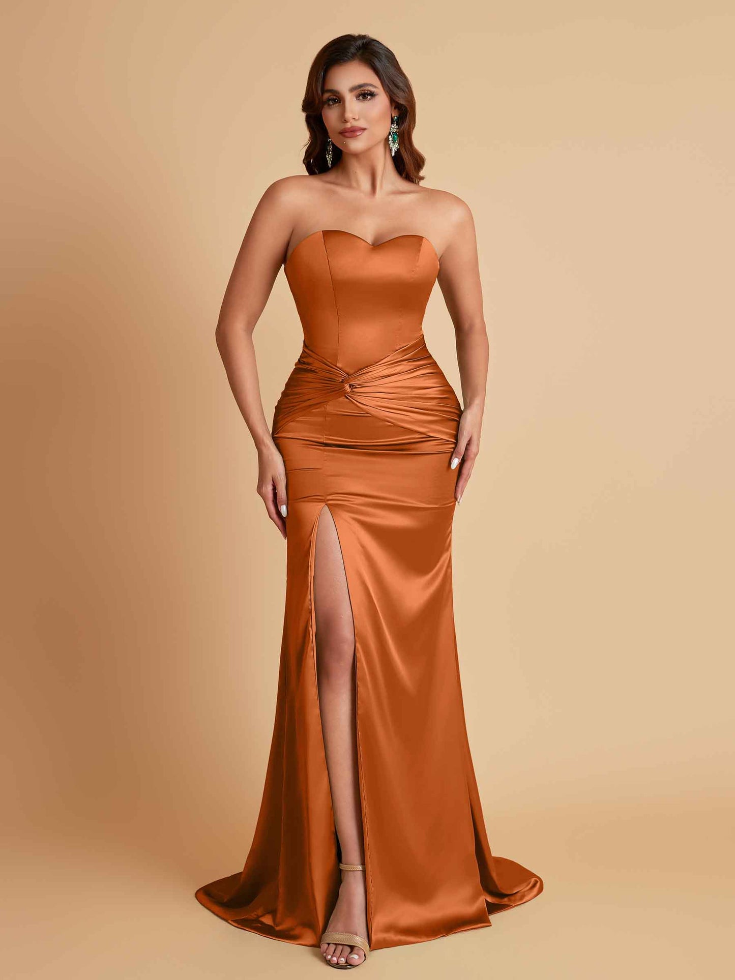 Sexy Soft Satin Mermaid Sweetheart Floor-Length Mermaid Bridesmaid Dresses