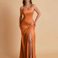 Gorgeous Square Criss Cross Soft Satin Side Slit Floor-Length Mermaid Bridesmaid Dresses