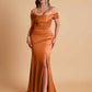 Elegant Soft Satin Mermaid Spaghetti Straps Floor-Length Mermaid Bridesmaid Dresses