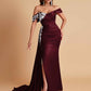 Elegant Soft Satin Mermaid Off Shoulder Floor-Length Mermaid Bridesmaid Dresses