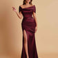 Elegant Soft Satin Off-the-shoulder Side-Slit Mermaid Bridesmaid Dresses