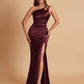 Sexy Soft Satin Mermaid One Shoulder Floor-Length Mermaid Bridesmaid Dresses