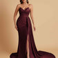 Sexy Soft Satin Mermaid V-neck Floor-Length Mermaid Bridesmaid Dresses