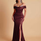 Elegant Soft Satin Mermaid Spaghetti Straps Floor-Length Mermaid Bridesmaid Dresses