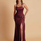 Gorgeous Square Criss Cross Soft Satin Side Slit Floor-Length Mermaid Bridesmaid Dresses