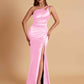Sexy Soft Satin Mermaid One Shoulder Floor-Length Mermaid Bridesmaid Dresses