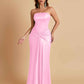 Sexy Soft Satin Mermaid Strapless Floor-Length Mermaid Bridesmaid Dresses