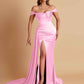 Sexy Soft Satin Sweetheart Off-the-shoulder Strapless Side-Slit Mermaid Bridesmaid Dresses