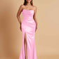 Sexy Soft Satin Mermaid Side Slit Floor-Length Mermaid Bridesmaid Dresses
