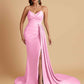 Sexy Soft Satin Mermaid V-neck Floor-Length Mermaid Bridesmaid Dresses