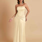 Sexy Soft Satin Mermaid Strapless Floor-Length Mermaid Bridesmaid Dresses