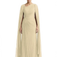 Elegant Asymmetric Neck Long A-Line Chiffon Mother of the Brides Dresses Mom Outfit with Cape