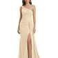 One Shoulder Mother of Bride Dress Ruffle Formal Gowns Mermaid Floor Length Train Slit