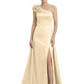 One Shoulder Mother of the Bride Dress with 3D Floral Detail Formal Dress A-Line Gowns with Slit