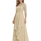 3/4 Sleeve Mother of the Bride Dress with Lace Embroidery High-Low Hem 2026