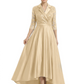 Elegant Mother of Bride Dress Evening Gowns Trending Styles with Lapel Collar 3/4 Sleeves