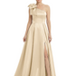 Luxury Bow Black Formal Dress One-Shoulder A-Line Gowns with Sexy Side Slit 2026
