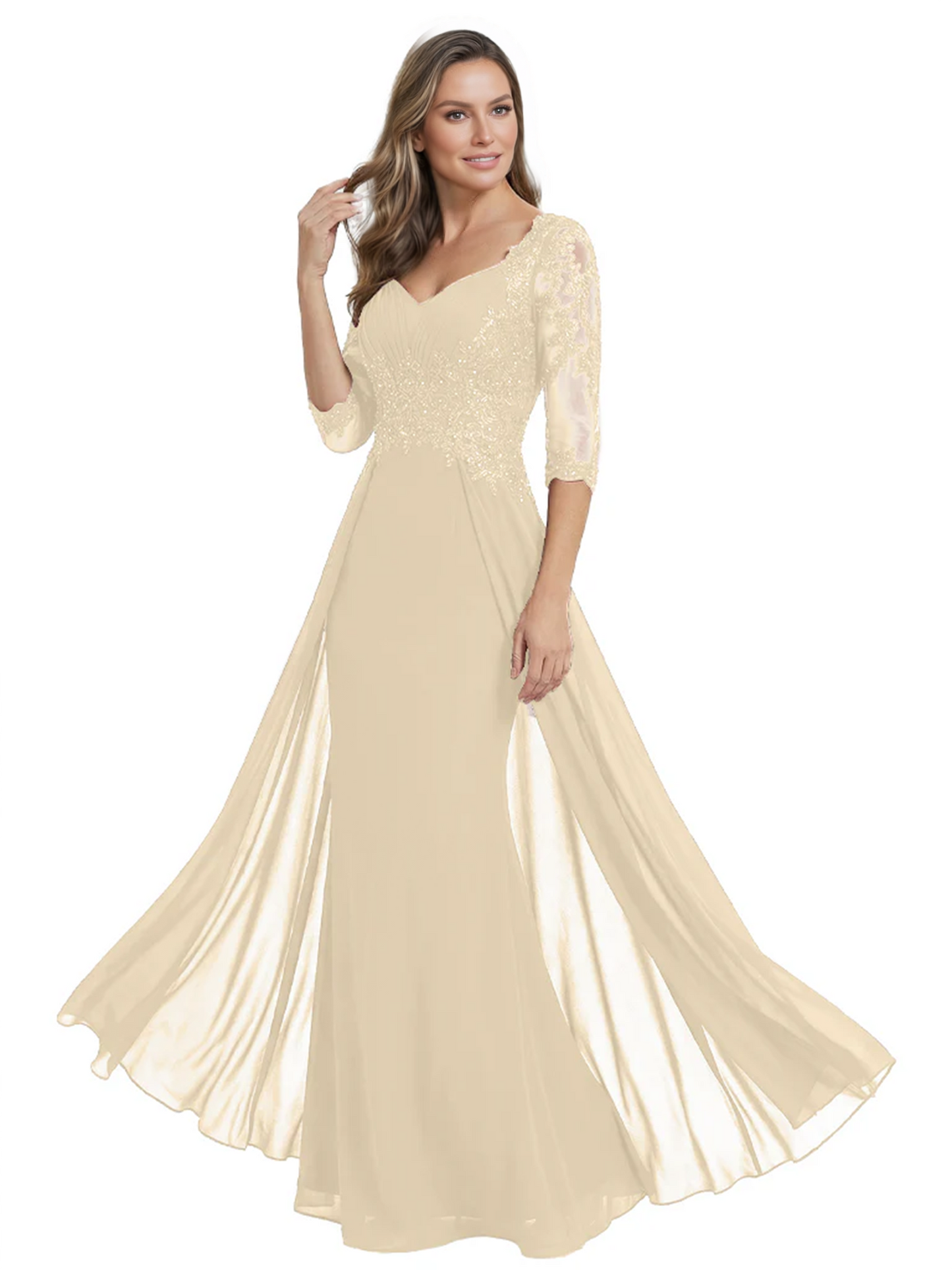 Luxury Burgundy Formal Dress Embroidered Lace Bodice Flowy Chiffon Gown 2026