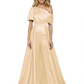 One Shoulder Mother of Bride jumpsuits Formal Gowns Floor Length Detachable Train