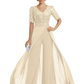 V-Neck Chiffon Mother of the Brides Jumpsuits Dresses Floor Length A-Line Lace
