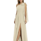 One-Shoulder Mother of the Bride Dress Chiffon Gown with Long Sash Detail