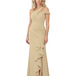 Modern Mother of Bride Dresses 2026 Asymmetric Neckline Ruffle Slit Gown