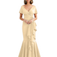 Satin Mother of the Bride Dress with Cascading Ruffles and Mermaid Tail V-Neck