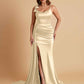 Elegant Soft Satin Mermaid Bowknot Floor-Length Mermaid Bridesmaid Dresses