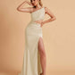 Sexy One-Shoulder Waist Cutout With High Split Floor-Length Bridesmaid Dresses