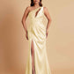 Sexy One Shoulder Soft Satin Side Slit Floor-Length Mermaid Bridesmaid Dresses